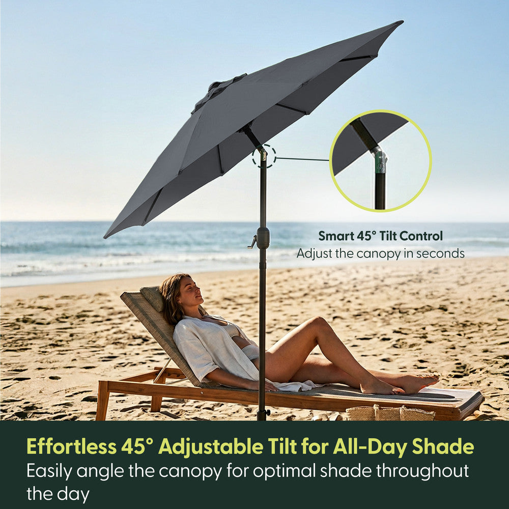 Keplin - Tilting Garden Parasol with Cover - 2.3m / 6 Ribs / 180gsm – image 3