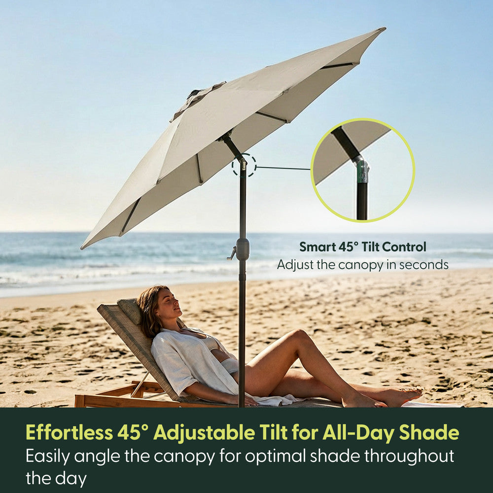 Keplin - Tilting Garden Parasol with Cover - 2.7m / 6 Ribs / 180gsm – image 15