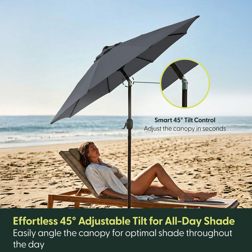 Keplin - Tilting Garden Parasol with Cover - 2m / 6 Ribs / 180gsm – image 3