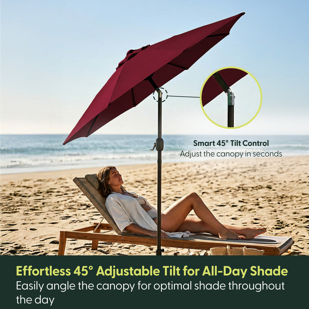 2.3m Tilting Garden Parasol with Cover for 4 Seater Tables