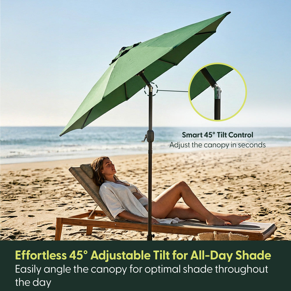 Keplin - Tilting Garden Parasol with Cover - 2.3m / 6 Ribs / 180gsm – image 27