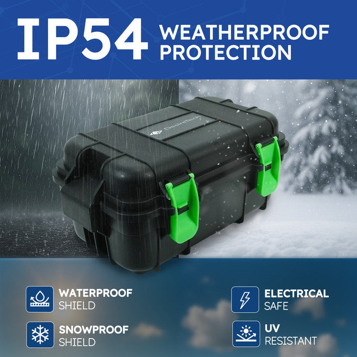 Desiretech Weatherproof Outdoor Electric Box, 4 Gang, 10m Lead