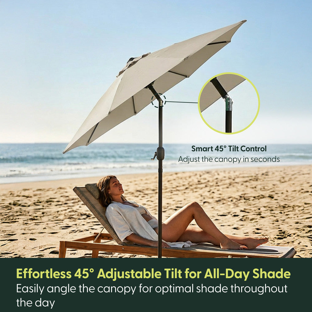 Keplin - Tilting Garden Parasol with Cover - 2m / 6 Ribs / 180gsm – image 15