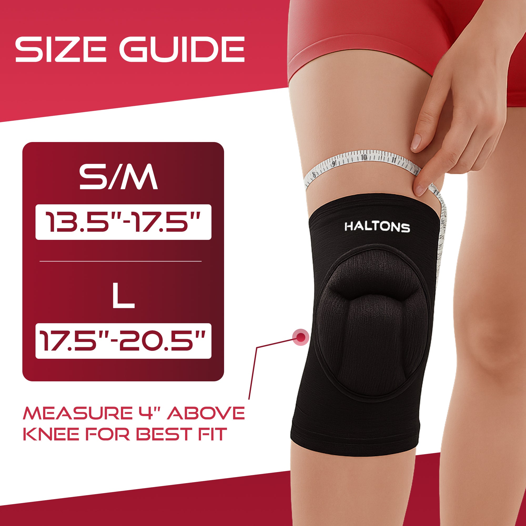 Haltons - 2 Pack Knee Pads Black, EVA Foam Padding - Lightweight & Breathable - Slim Fit for Sports, Work & DIY - Anti-Slip Grip - Flexible Nylon/Spandex