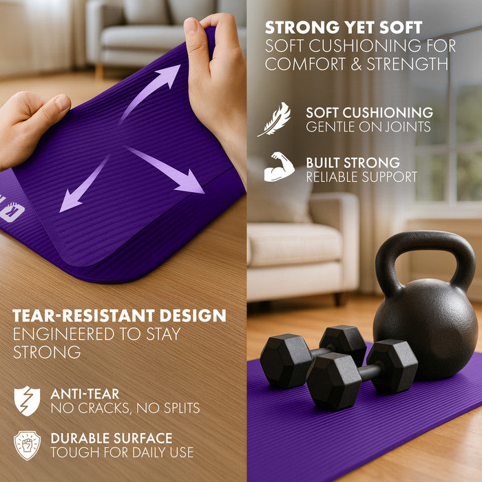 Yoga Exercise Mat - Foam Mat for Pilates, Stretching & Therapy