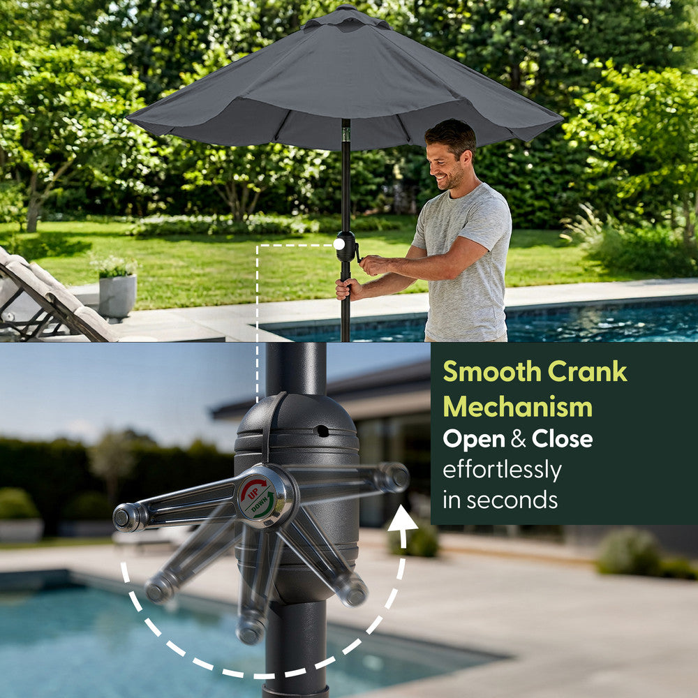 Keplin - Tilting Garden Parasol with Cover - 2m / 6 Ribs / 180gsm – image 4
