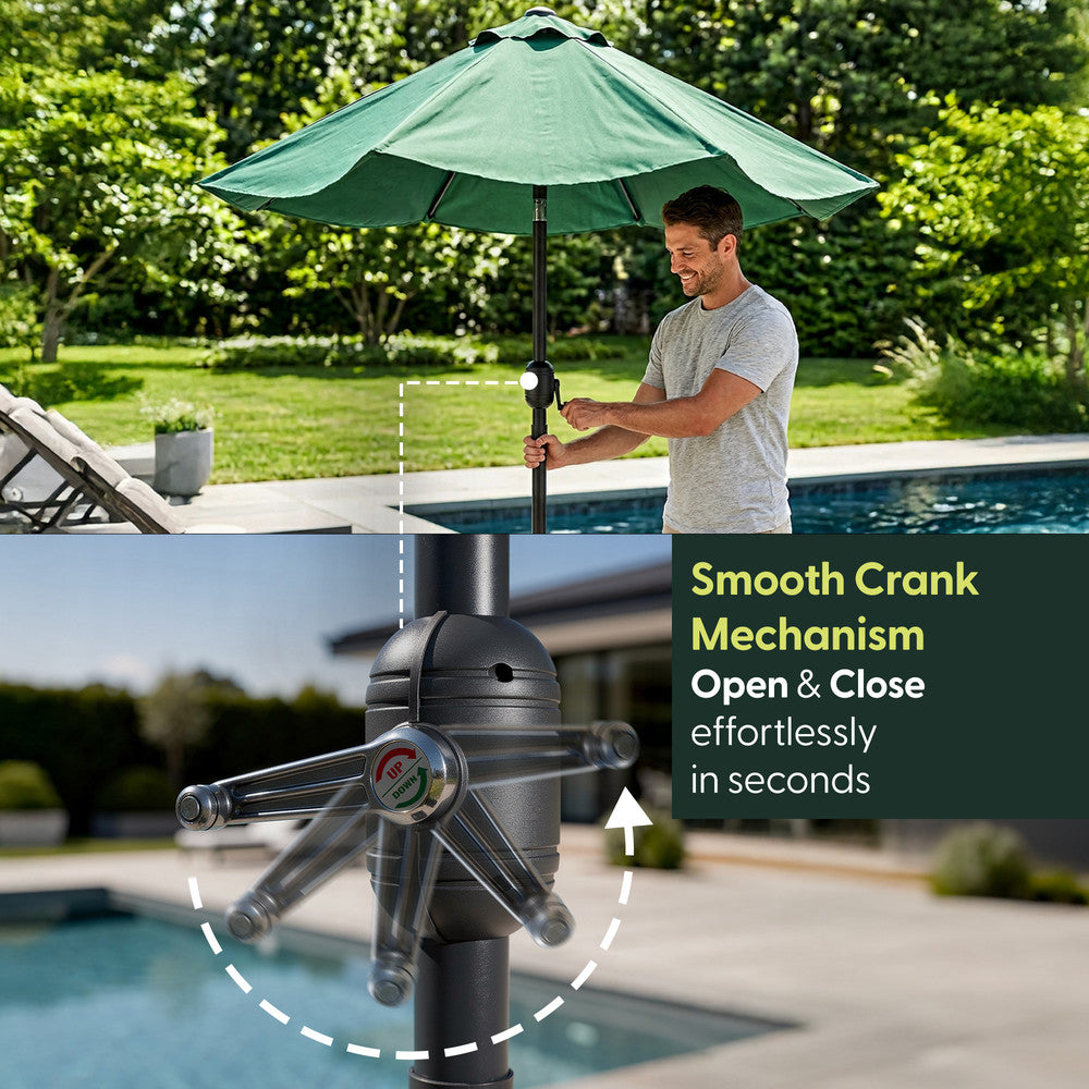 Keplin - Tilting Garden Parasol with Cover - 2m / 6 Ribs / 180gsm – image 28