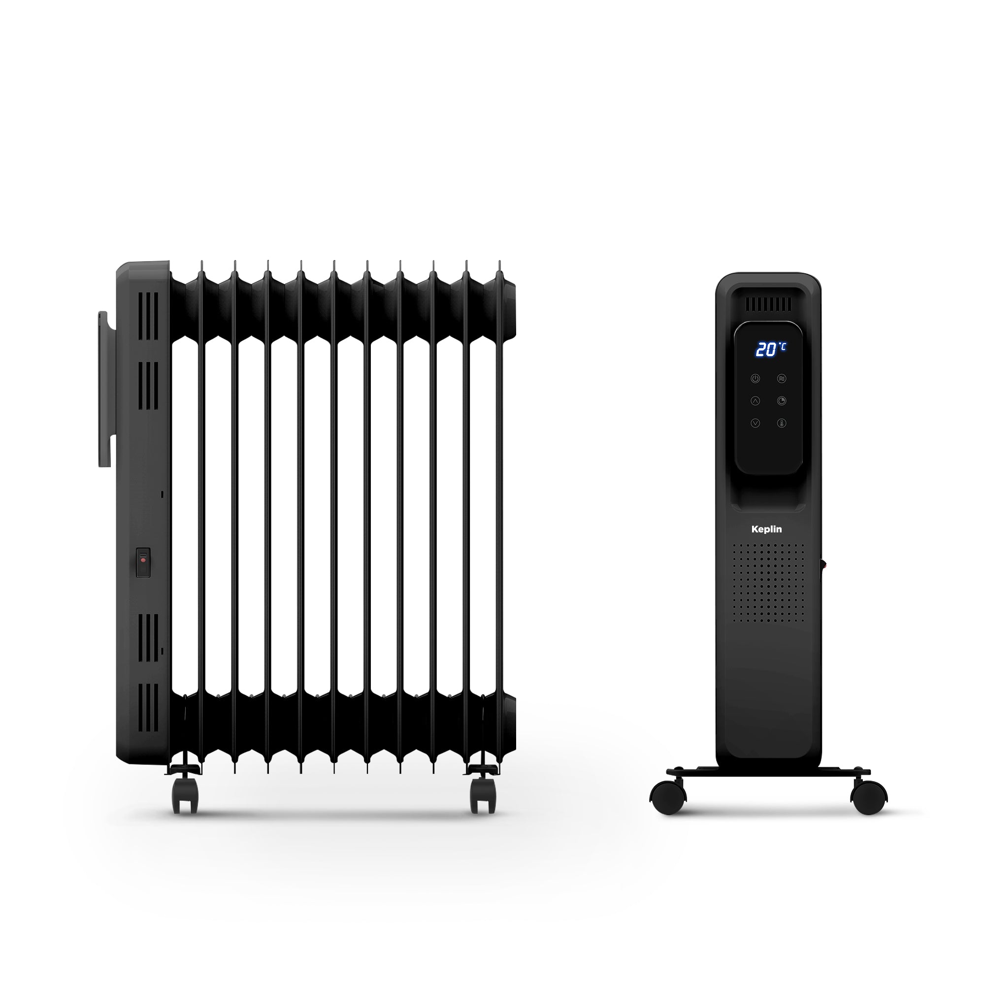 2500W Oil Filled Radiator With Digital Display - Efficient & Portable Electric Heater with Remote