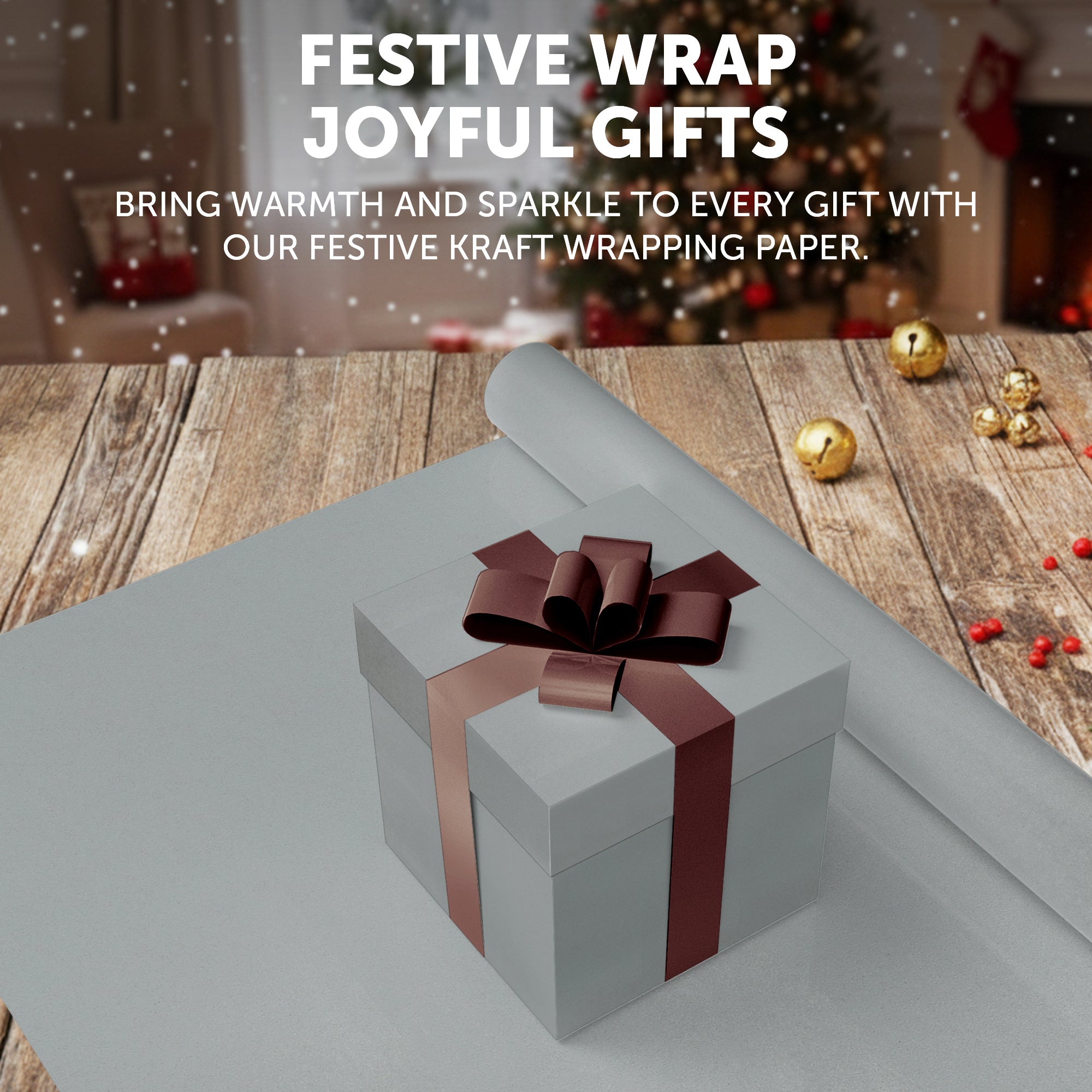 Kraft & Co Recycled Kraft Wrapping Paper Roll – 80gsm Durable Tear-Resistant Gift Wrap, Eco-Friendly, Recyclable & Biodegradable – All-Occasion Wrapping Paper