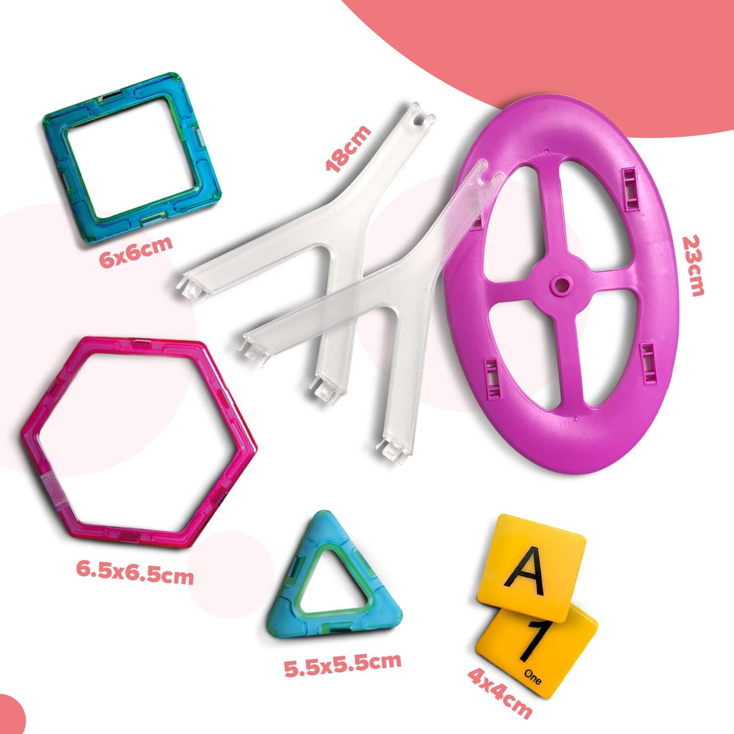 Magnetic building blocks 3D structure – educational STEM construction set with alphabet and number cards