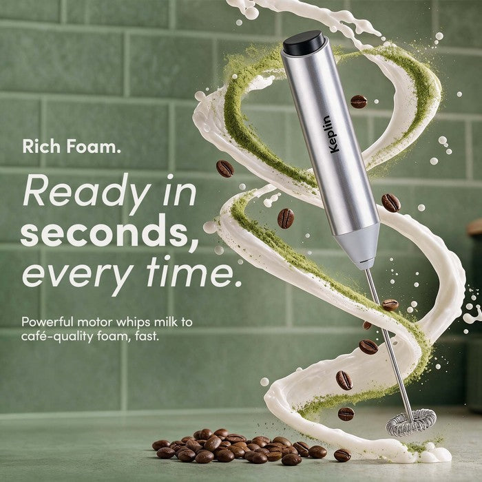 Electric Handheld Milk Frother with Stand
