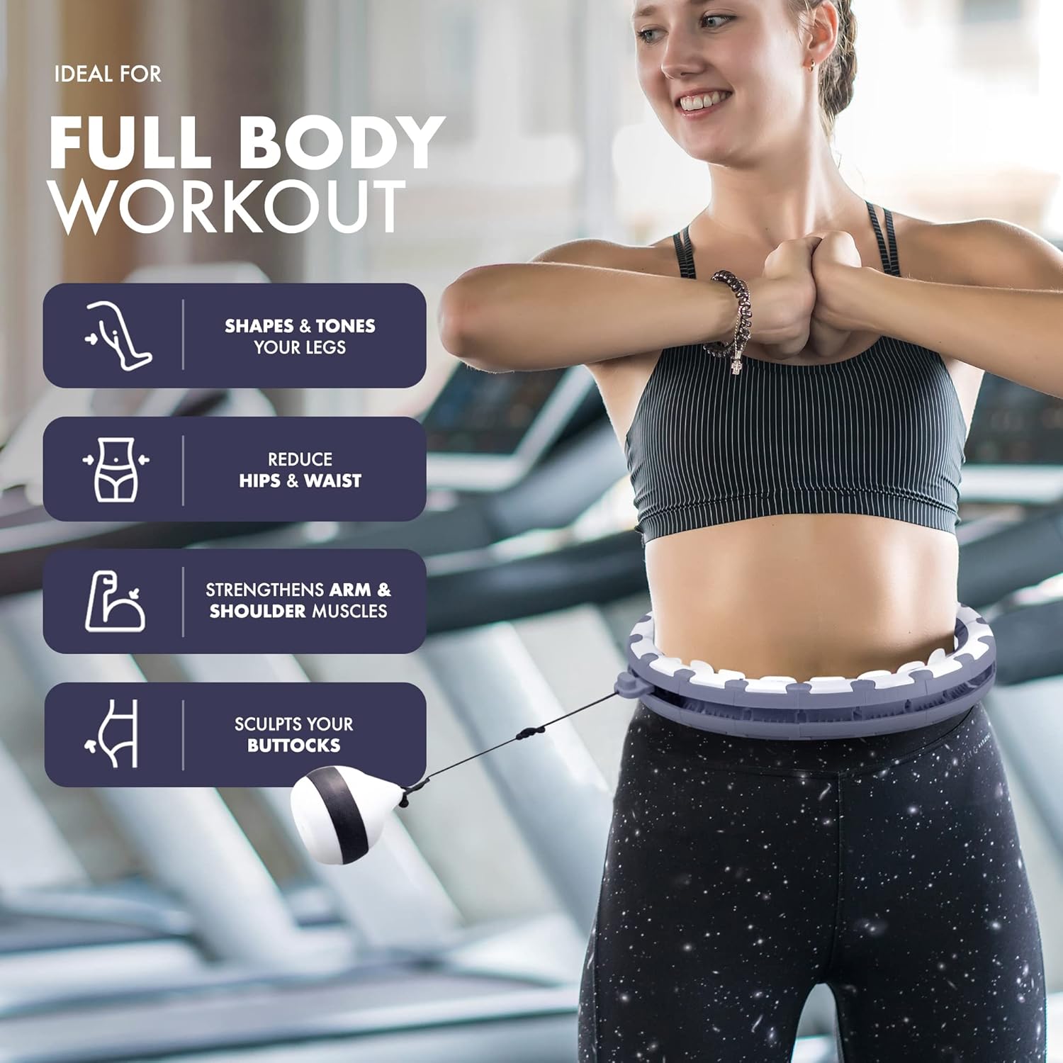 Kayman Hula Hoop Pro: 24-Section Weighted Ring with 360° Auto-Spinning Ball for Fitness, Massage, and Weight Loss – image 7