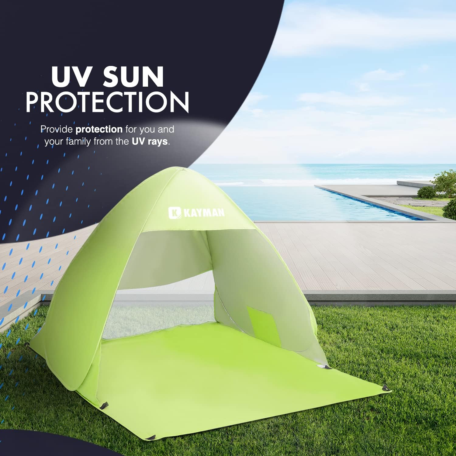 Kayman Pop-Up Beach Tent: UPF 50+ UV Protection for 3-4 People – image 7