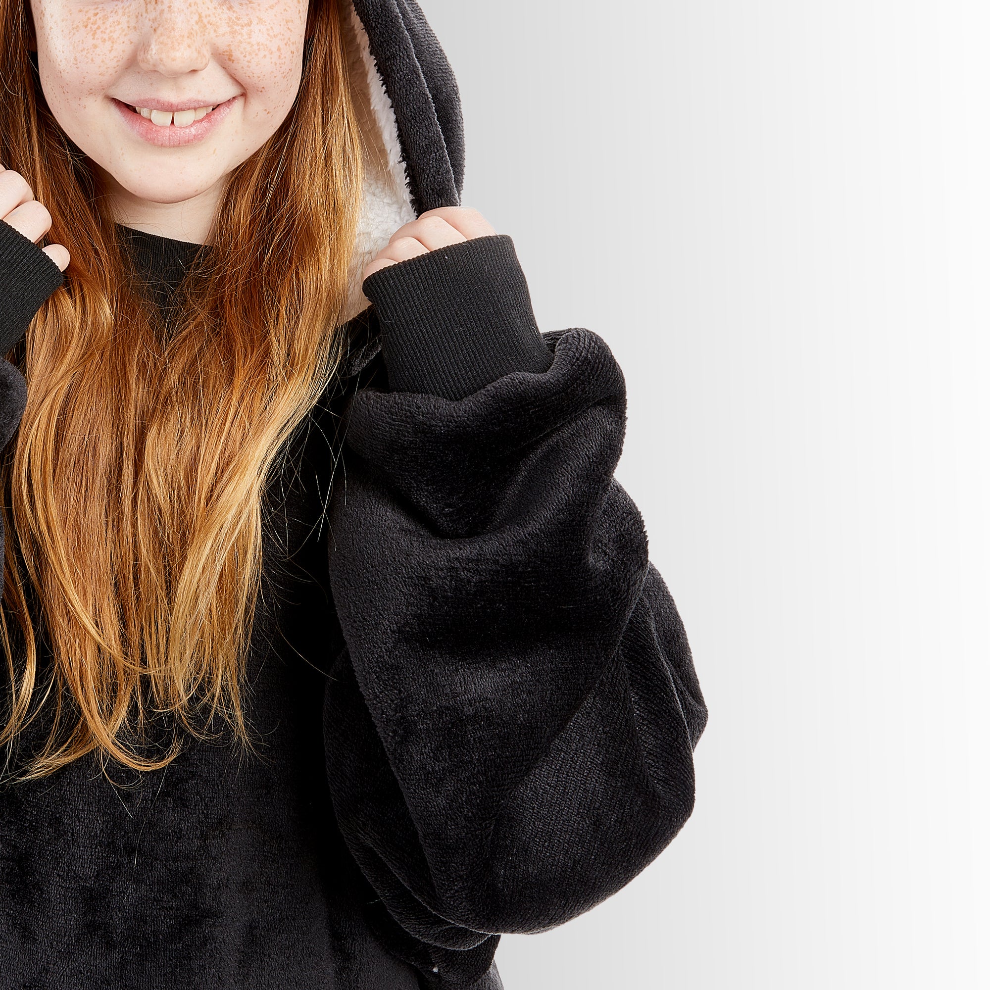 Long fluffy hoodie sale