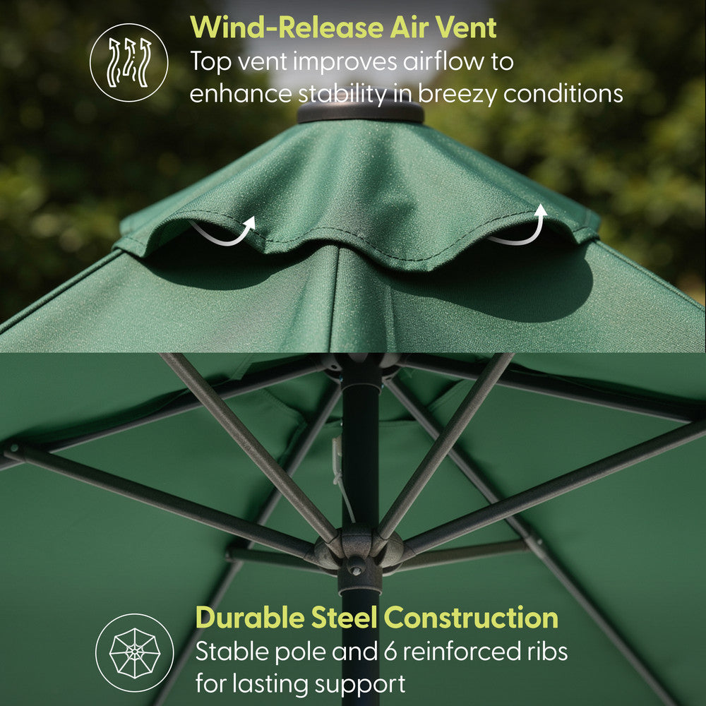 Keplin - Tilting Garden Parasol with Cover - 2m / 6 Ribs / 180gsm – image 29