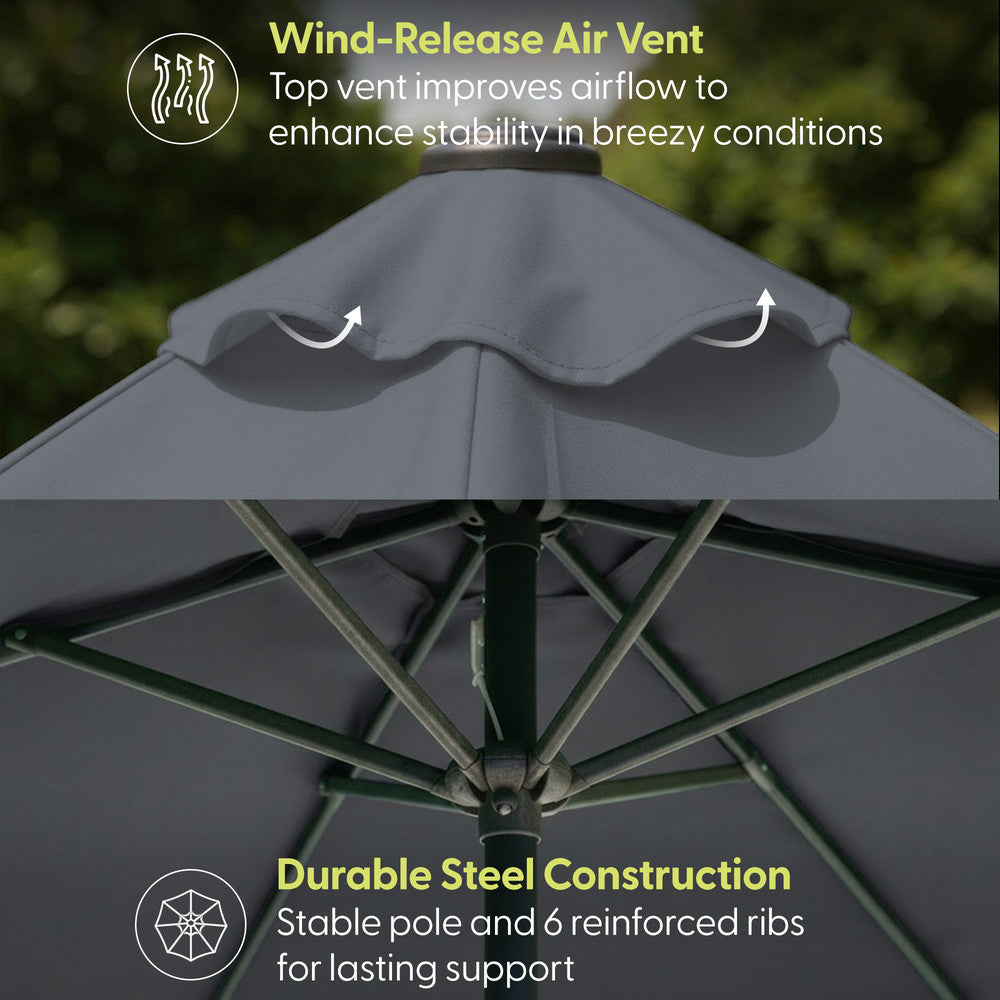 Keplin - Tilting Garden Parasol with Cover - 2.3m / 6 Ribs / 180gsm – image 5