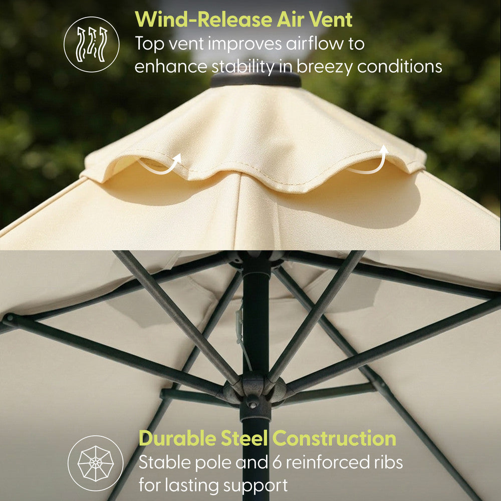 Keplin - Tilting Garden Parasol with Cover - 2m / 6 Ribs / 180gsm – image 17