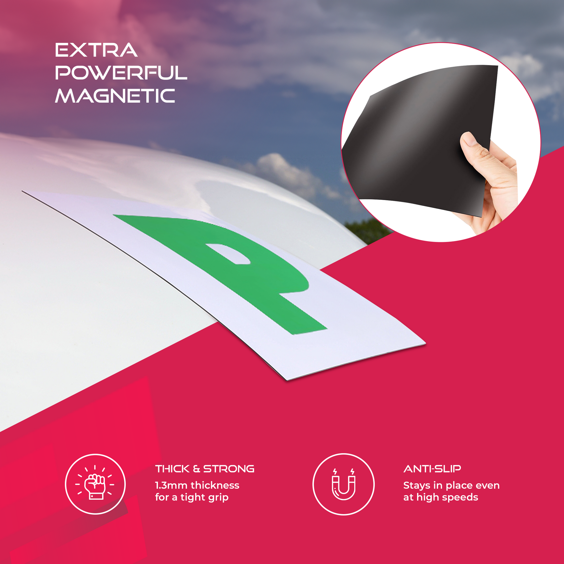 Magnetic L & P Plates for Car – image 3