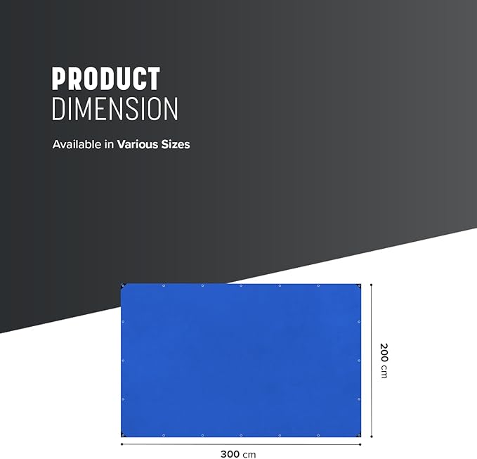 Keplin Heavy-Duty Waterproof Tarpaulin Cover Sheet - Mould-Resistant PE Material with Reinforced Edges & Metal Eyelets - Easy to Wash, Green - Perfect for Indoor & Outdoor Protection