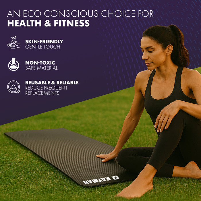 KAYMAN Yoga Mat – Extra Thick Foam Exercise Mat for Pilates, Stretching, Resistance Workouts & Therapy | Ideal for Home & Gym | 183 x 60cm