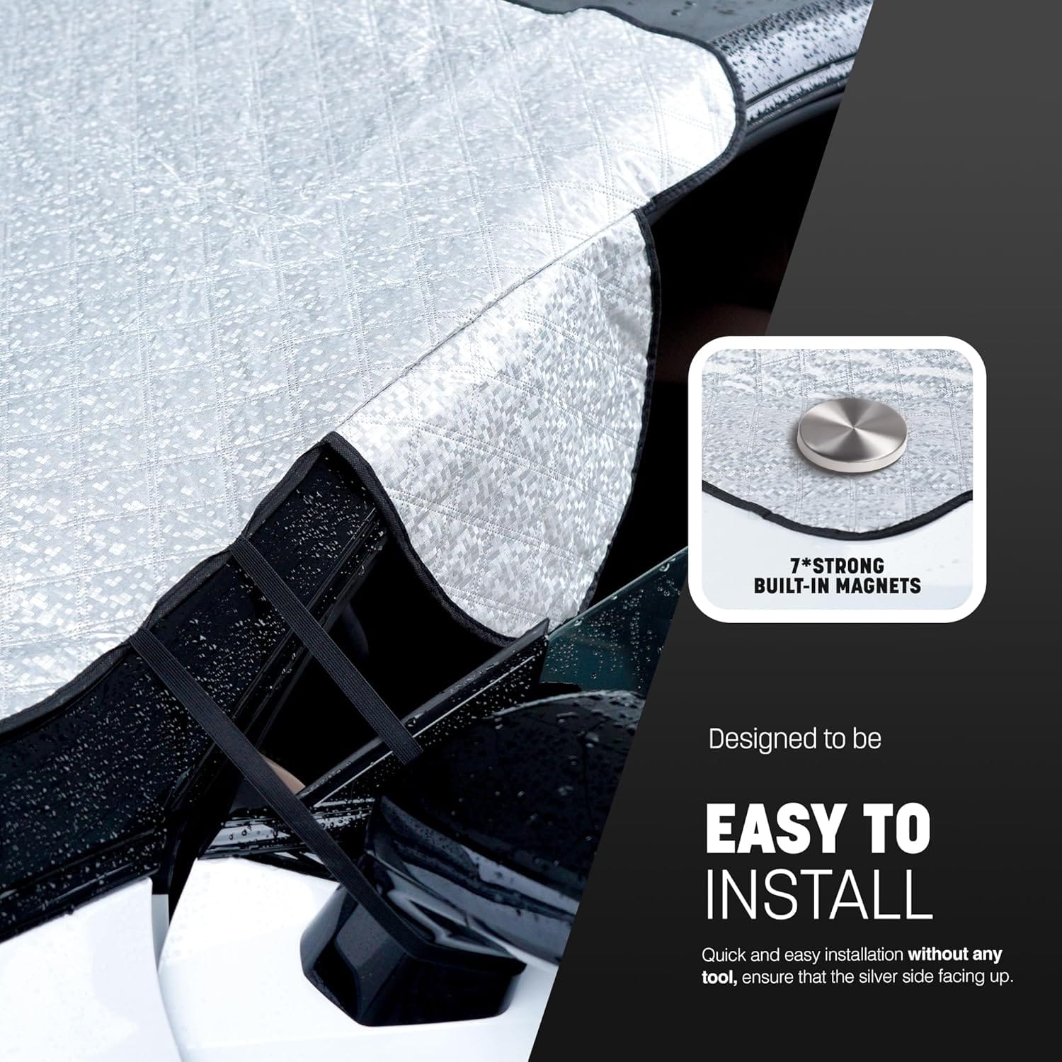 Heavy Duty Windscreen Cover Magnetic Strips Secure Car UK