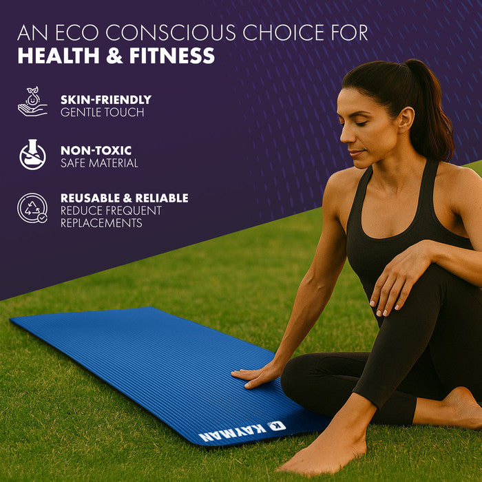 KAYMAN Yoga Mat – Extra Thick Foam Exercise Mat for Pilates, Stretching, Resistance Workouts & Therapy | Ideal for Home & Gym | 183 x 60cm
