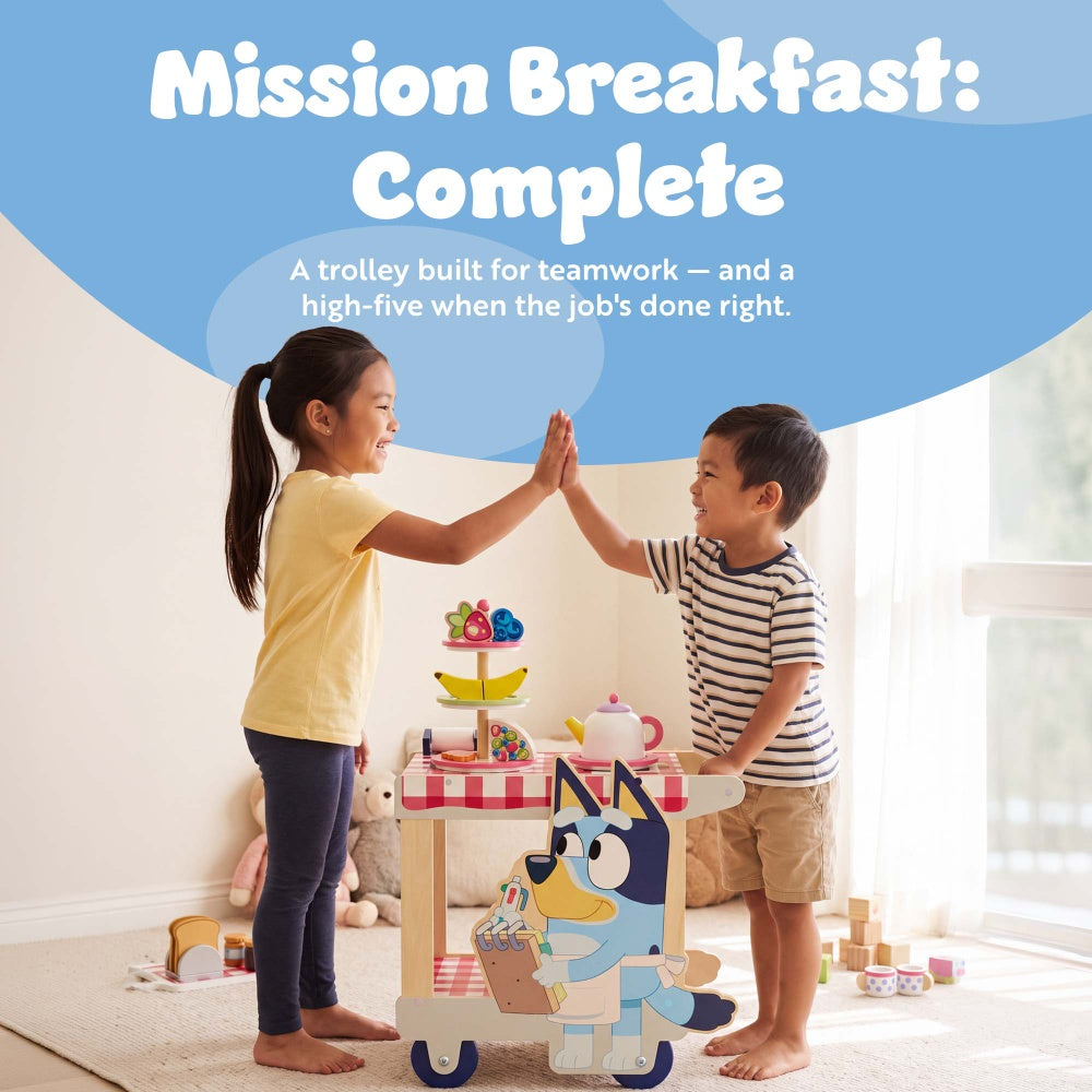 Bluey Breakfast Trolley – 35-Piece Wooden Roleplay Set