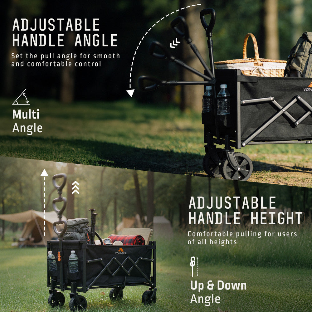 Voyager Lightweight Camping Wagon – 100 Kg Capacity – Ultra Lightweight Foldable Outdoor Cart – Compact Design, Durable Fabric, Easy Portability – Camping & Outdoor Trolley-120L