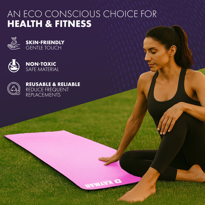 KAYMAN Yoga Mat – Extra Thick Foam Exercise Mat for Pilates, Stretching, Resistance Workouts & Therapy | Ideal for Home & Gym | 183 x 60cm
