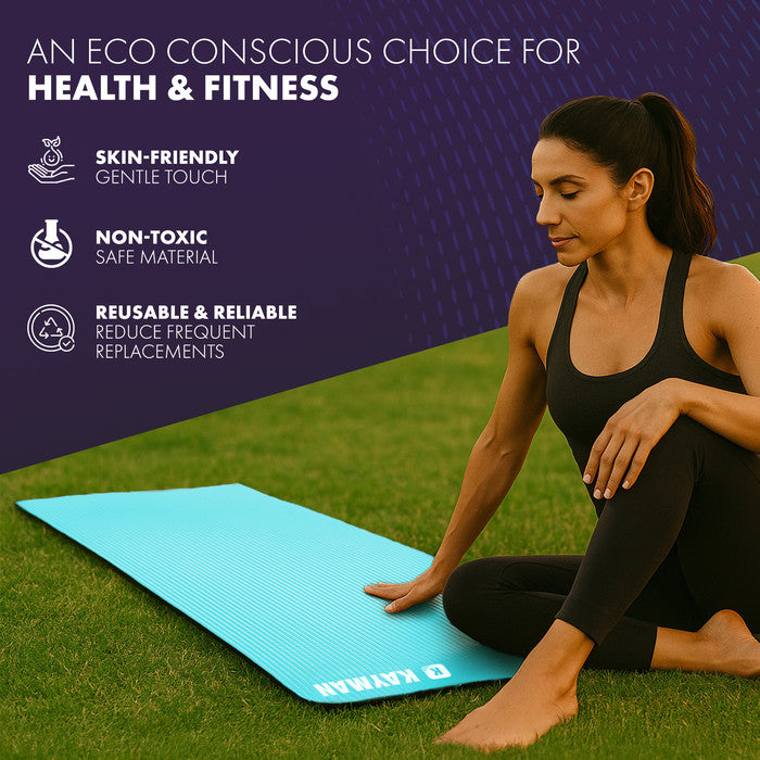 KAYMAN Yoga Mat – Extra Thick Foam Exercise Mat for Pilates, Stretching, Resistance Workouts & Therapy | Ideal for Home & Gym | 183 x 60cm