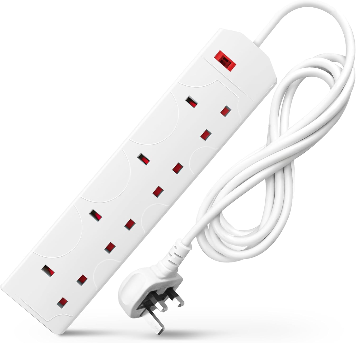 Desiretech Electric Extension Lead - 4 Gang, UK Plug & 3 Pin Socket - Wall Mountable & Multi Socket Mains Strip for Home, Bedroom, Kitchen, & Office (1 Pack) – image 19