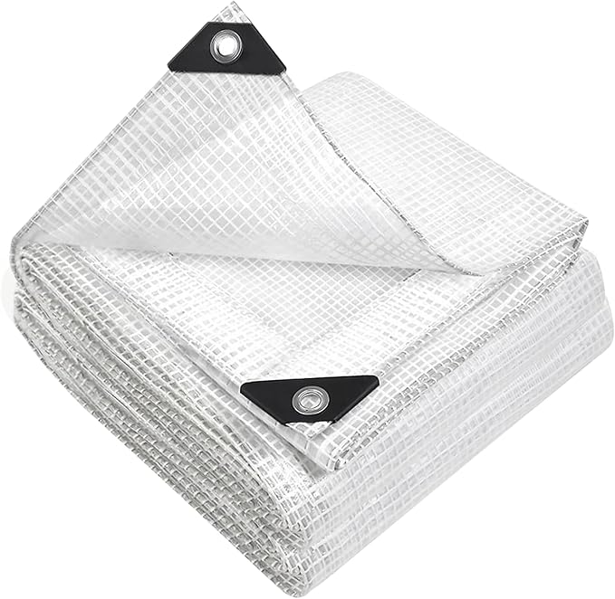 Keplin Heavy-Duty Waterproof Tarpaulin Cover Sheet - Mould-Resistant PE Material with Reinforced Edges & Metal Eyelets - Easy to Wash, Green - Perfect for Indoor & Outdoor Protection