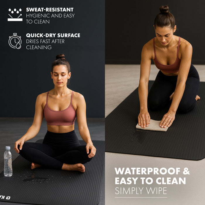 KAYMAN Yoga Mat – Extra Thick Foam Exercise Mat for Pilates, Stretching, Resistance Workouts & Therapy | Ideal for Home & Gym | 183 x 60cm