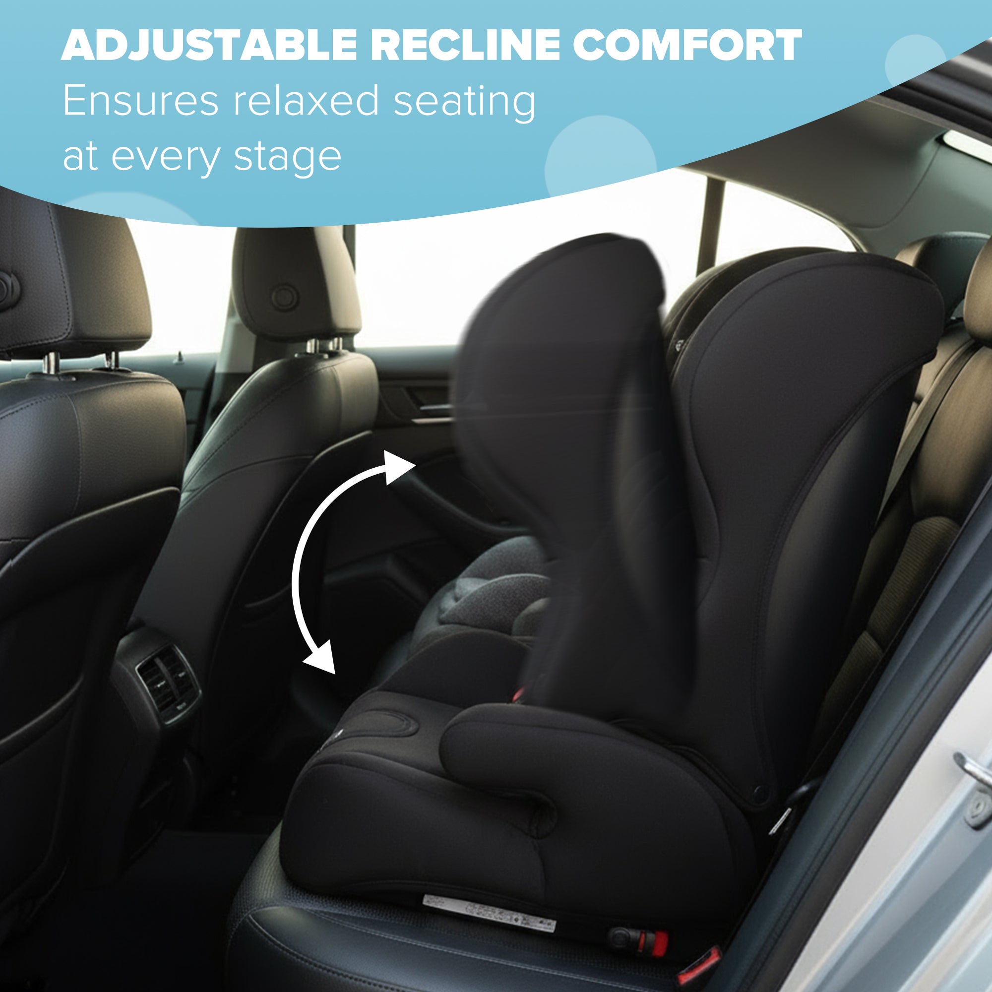 Kidoola ISOFIX Car Seat for Children 15 Months–12 Years, R129 i-Size Approved 76–150 cm, Forward Facing with Adjustable 10-Position Headrest, Side Impact Protection & Soft Cushion Insert