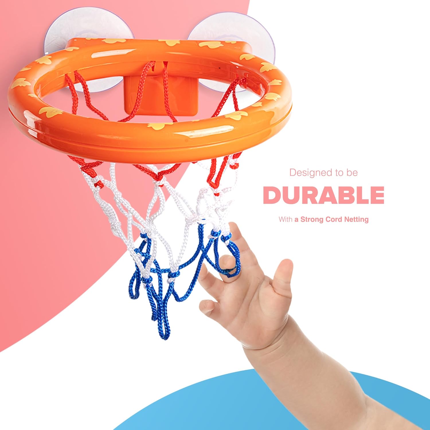 KIDOOLA Baby Bath Basketball Hoop Toy - Interactive Bathtub Set with 3 Balls & Strong Suction Cups - Fun & Engaging Toy for Toddlers