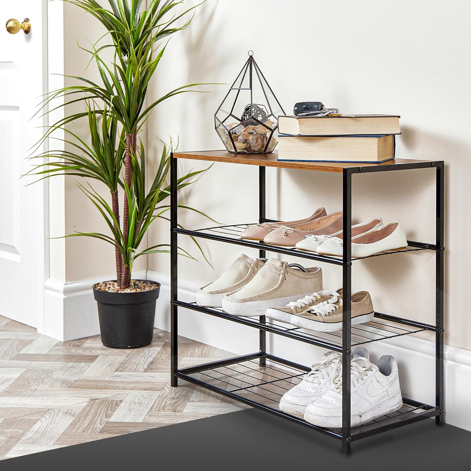 4-Tier Shoe Rack with Shelf – image 5