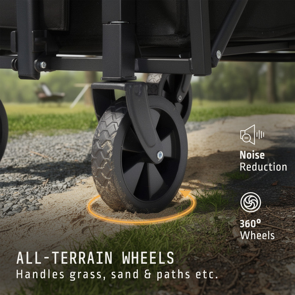 Voyager Lightweight Camping Wagon – 100 Kg Capacity – Ultra Lightweight Foldable Outdoor Cart – Compact Design, Durable Fabric, Easy Portability – Camping & Outdoor Trolley-120L