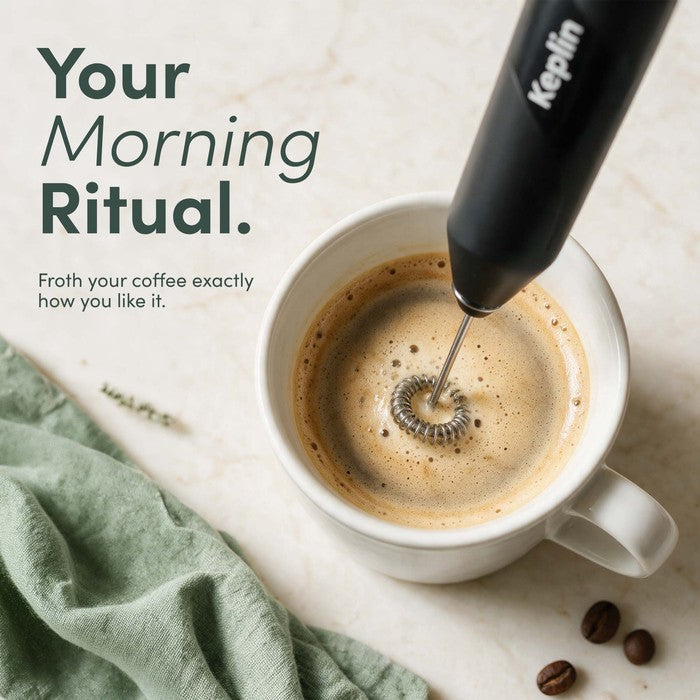 Electric Handheld Milk Frother with Stand
