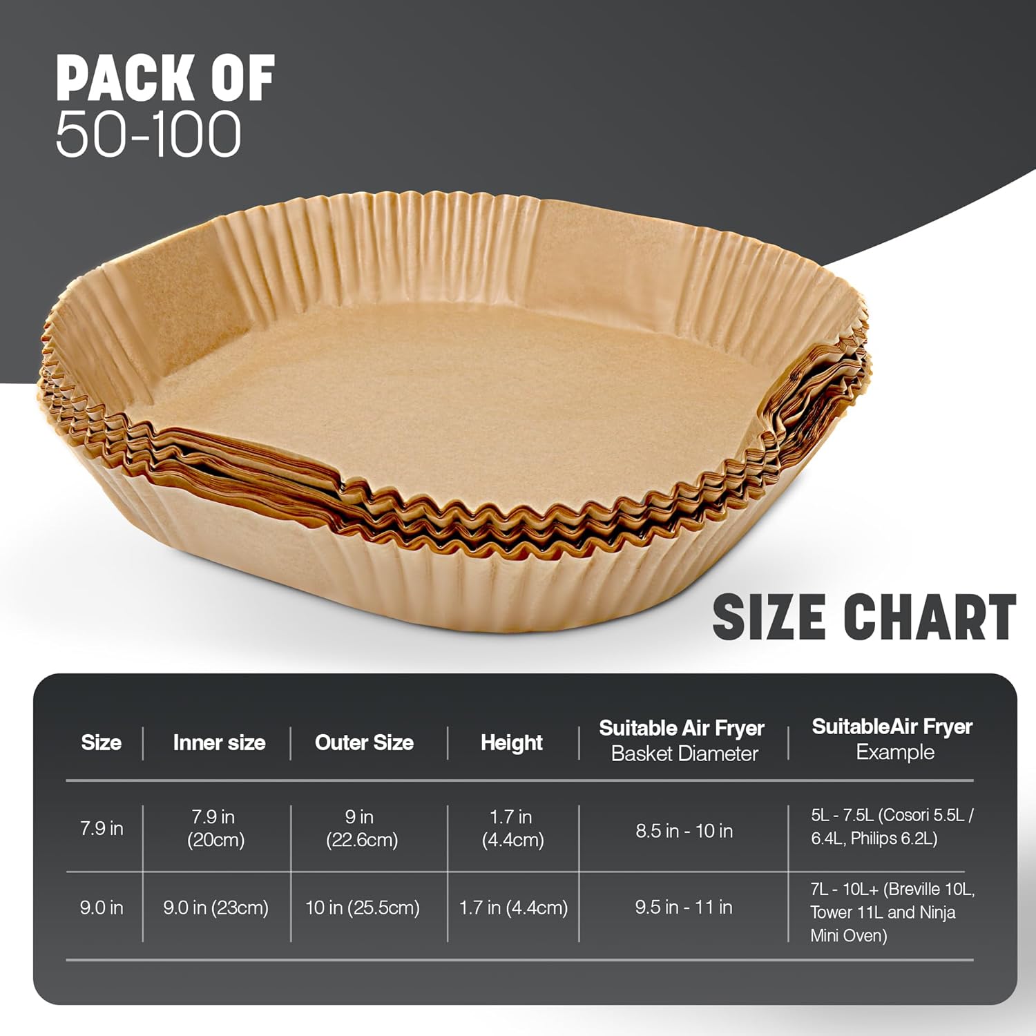 Air Fryer Parchment Paper Liners - 100 Pack – image 3