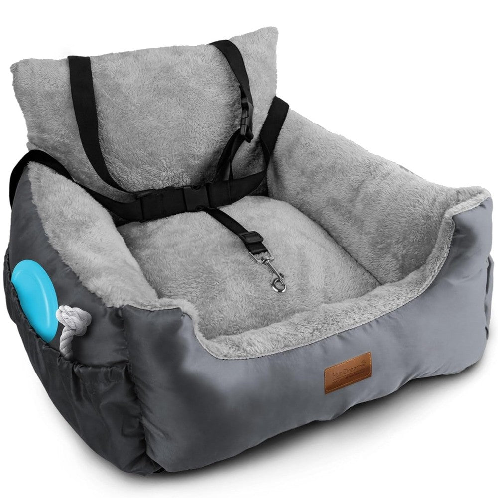 FurDreams Dog Car Seat – Plush & Cozy Pet Booster Seat for Small Dogs & Cats with Storage Pocket, Safety Leash, Waterproof Liner, and Non-Slip Base – image 17