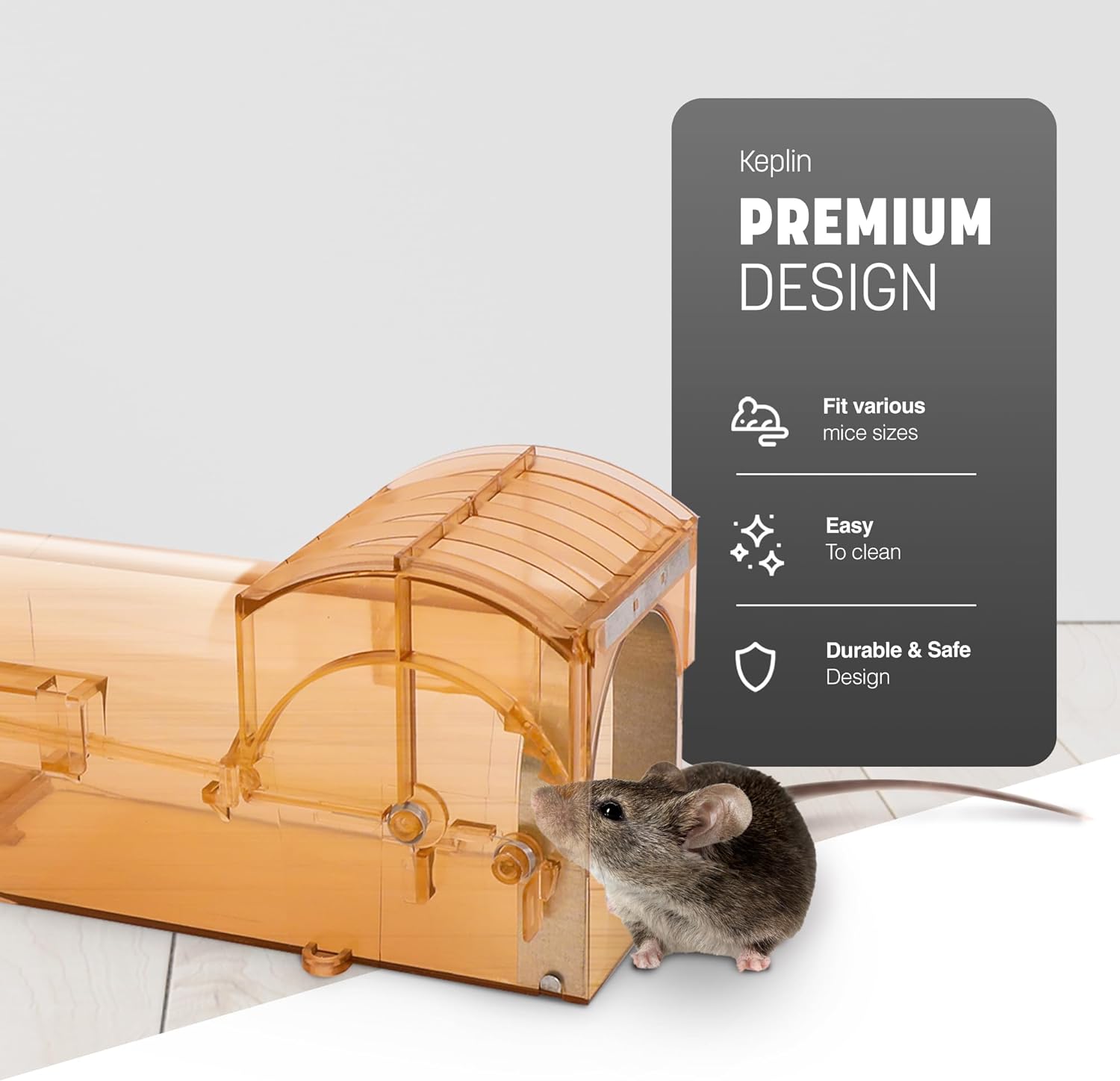 KEPLIN Humane Mouse Trap: Safe, Child & Pet-Friendly, Reusable, Easy to Clean, No-Touch Release