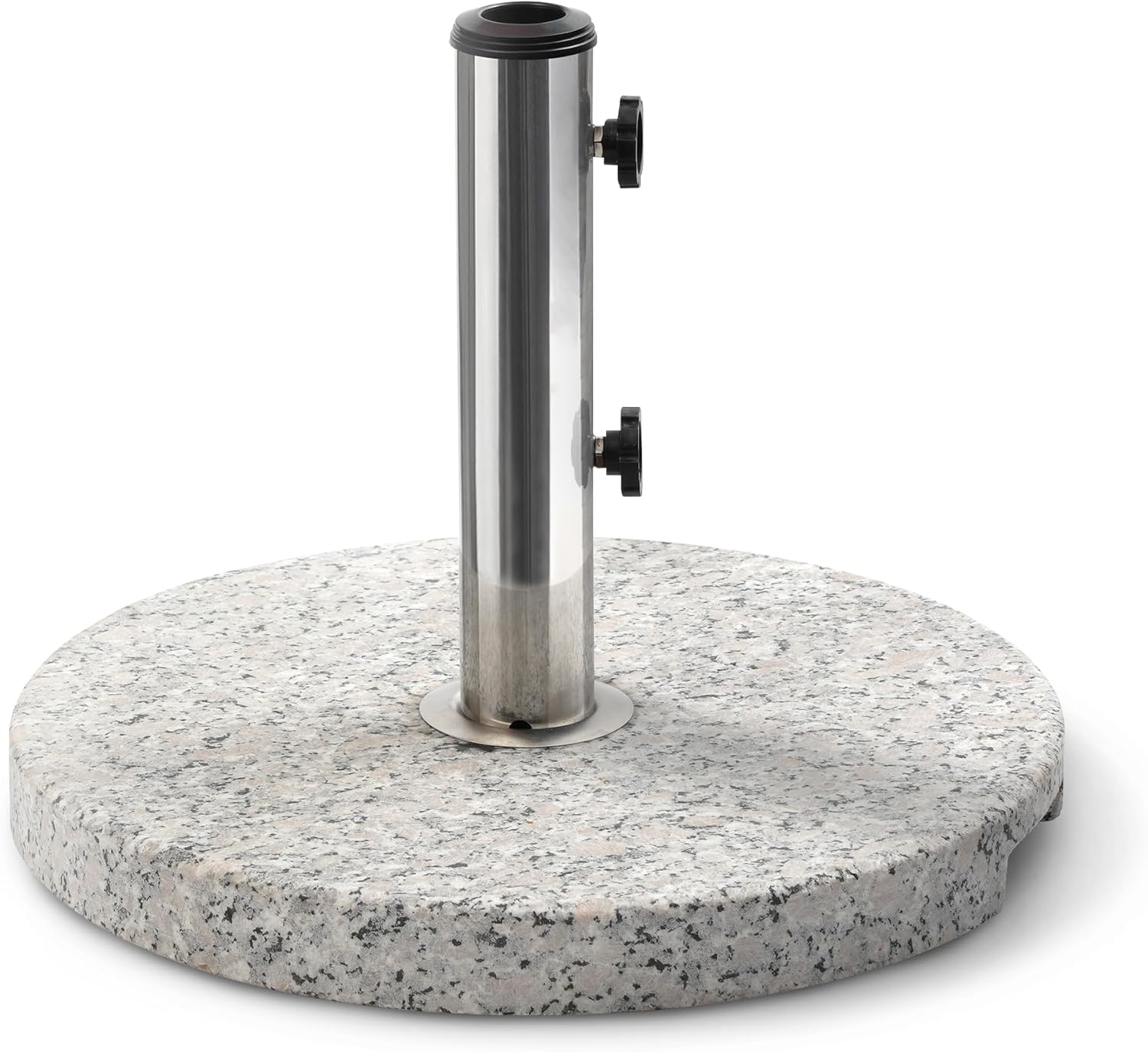 KEPLIN 20kg Parasol Base Stand - Stable, Easy Assembly, Stainless Steel & Granite 20kg Round Umbrella stand for Garden & Patio