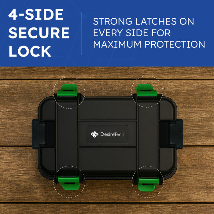 Desiretech Weatherproof Outdoor Electric Box, 4 Gang, 10m Lead