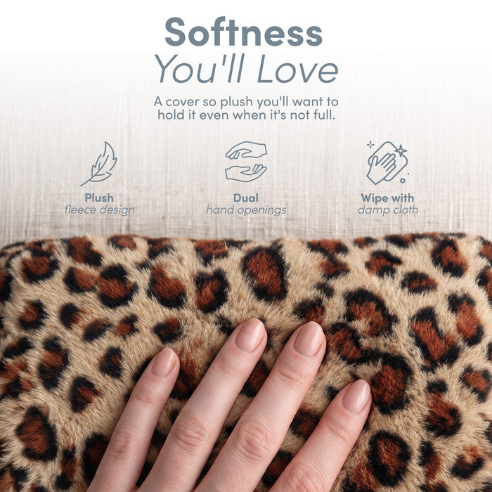 Faux Fur Hot Water Bottle - Soft Cover, Natural Rubber