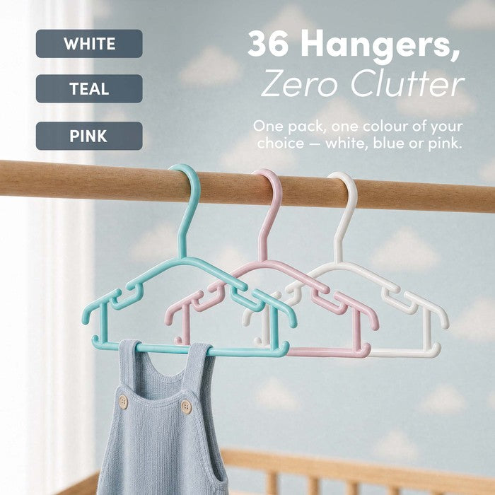 Baby Hangers 36 Pack - Non-Slip Nursery Hangers