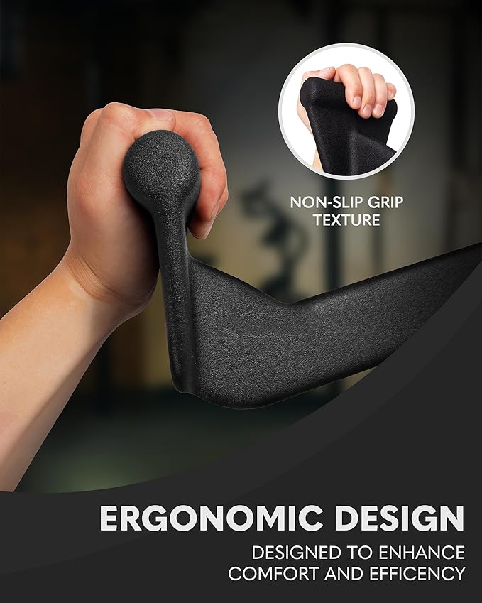 Adanis Gym Cable Machine Attachment Set for Home and Commercial Gyms, Multi Grip Lat Pulldown and Row Handles with Ergonomic Non Slip Design, Heavy Duty Build with Carabiners for Back and Arm Training