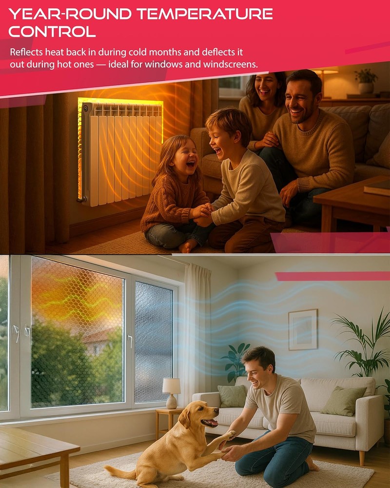 Haltons Reflective Radiator Foil – Energy Saving Insulation with 3M Self-Adhesive Pads – Easy to Install, Cut to Size – Reduce Heat Loss & Lower Bills – Covers 3+ Radiators – Thermal Barrier – image 4