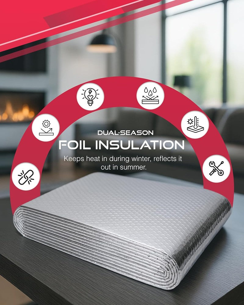 Haltons Reflective Radiator Foil – Energy Saving Insulation with 3M Self-Adhesive Pads – Easy to Install, Cut to Size – Reduce Heat Loss & Lower Bills – Covers 3+ Radiators – Thermal Barrier