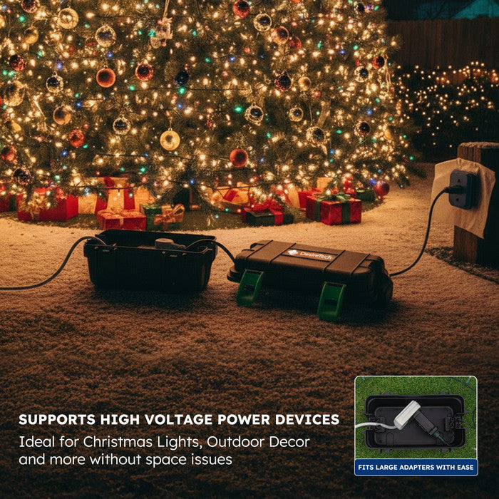 Desiretech Weatherproof Outdoor Electric Box, 4 Gang, 10m Lead
