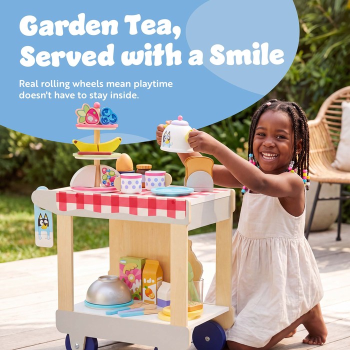 Bluey Breakfast Trolley – 35-Piece Wooden Roleplay Set